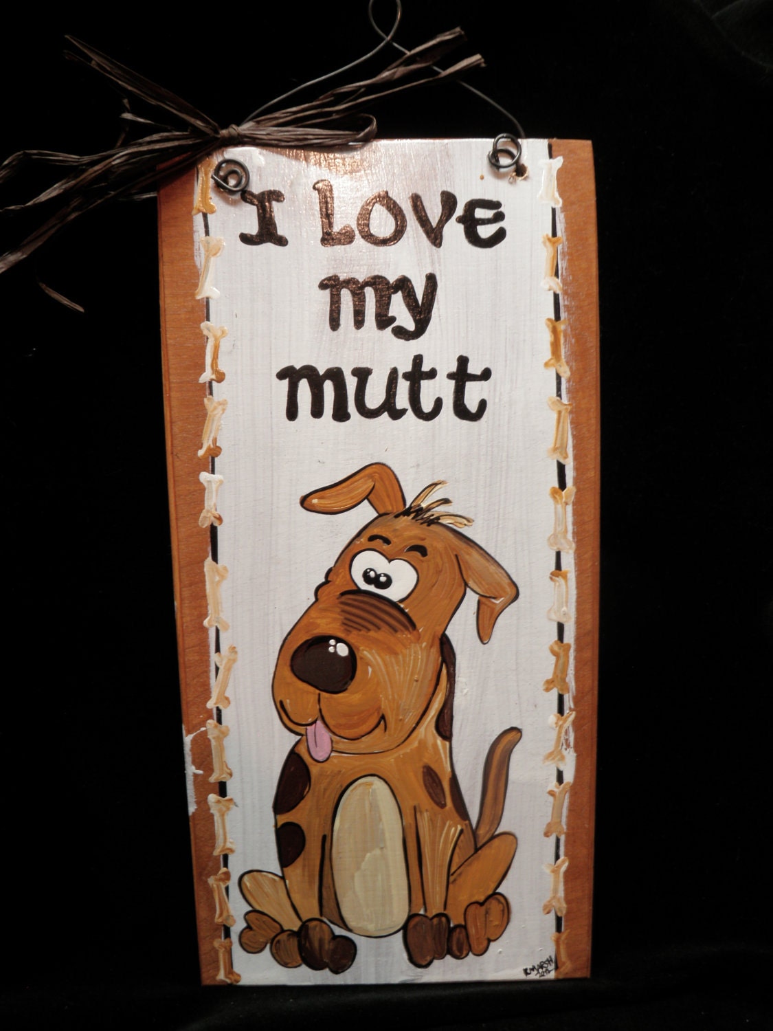 Hand Painted I Love My Mutt