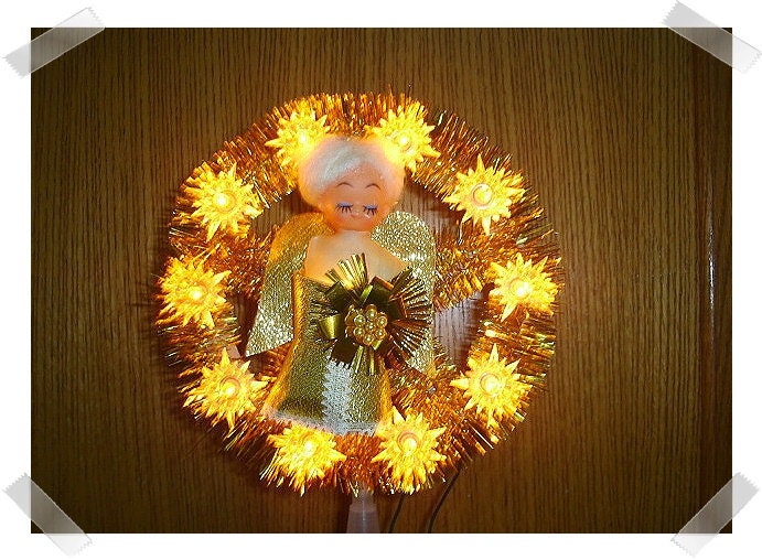 Vintage 11 Lite Christmas Tree Angel Topper