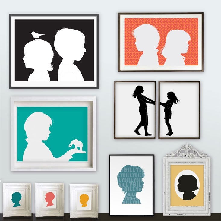 Silhouette Portraits custom prints Il_570xn