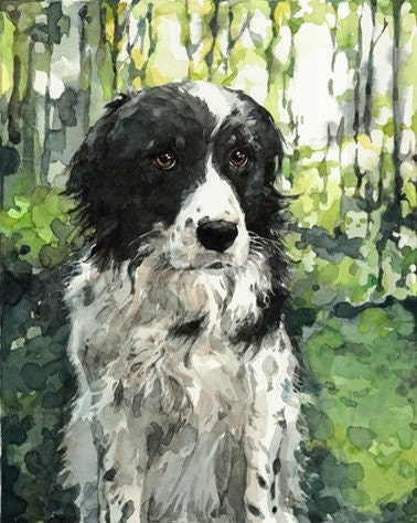 Custom Pet Portrait 8x10 Animal Watercolor Painting