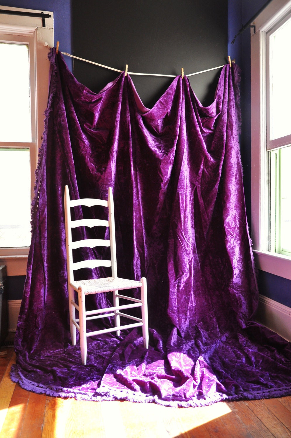 Vintage Purple Velvet Bedspread King Size Amazing by drowsySwords