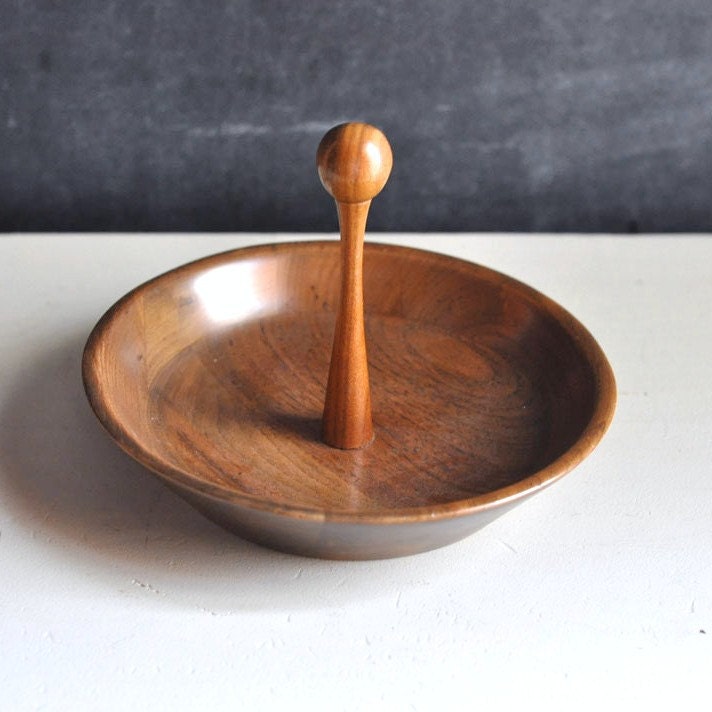 Vintage Midcentury Nut Bowl Ozark Black Walnut