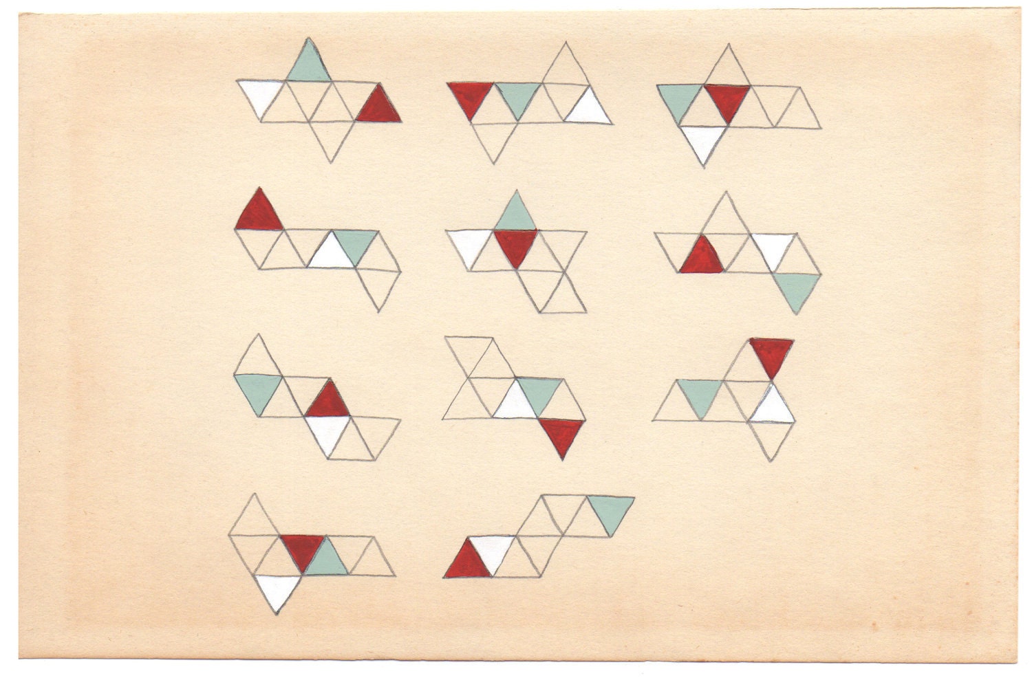 Triangle Net, Red // Fine Art Print