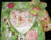 Fairy Picture Frame Hand painted Home Decor Girl's Room Decor Handmade Lime Green Pink Flower Fairies Faerie