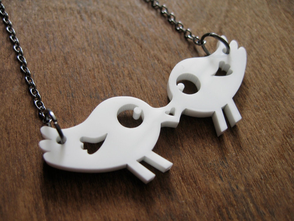 Love Tweets Snowy Bird Pendant