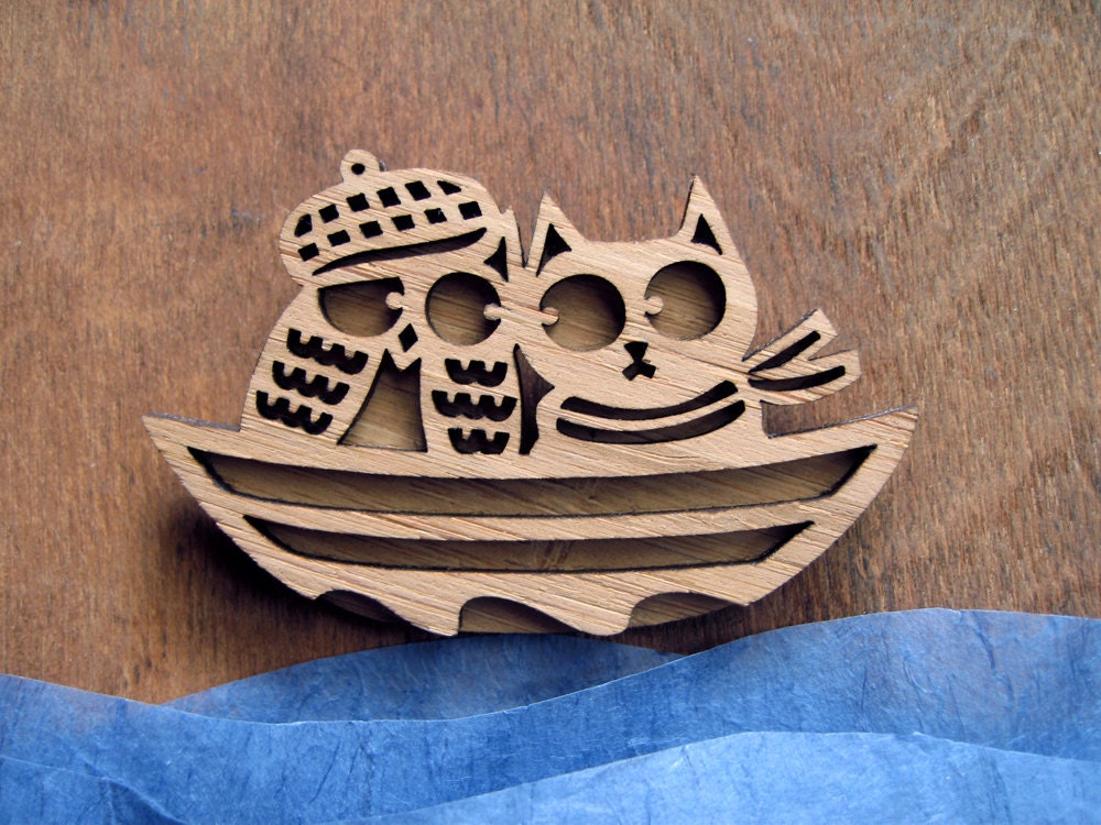 Owl & the Pussy Cat Brooch