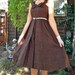 BUTTON ME UP WITH RIBBONS and A BOW- VINTAGE 1950s BONWIT TELLER - CHOCOLATE BROWN PARTY/SWING/COCKTAIL DRESS
