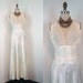 1930s Gown - FALL IN LOVE Vintage 30s Rayon Satin Ivory Bias Cut Wedding Nightgown Slip Dress m l
