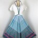 1940s 1950s Dress - TWIST OF FATE Vintage 40s 50s Blue White Designer Cotton Party Sundress and Bolero Jacket m l