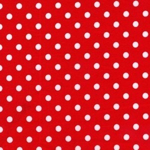 Red Dumb Dot Quarter Inch Dot White on Red Michael Miller Fabric FAT QUARTER 18 BY 22