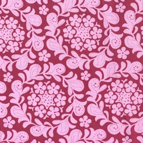 Henna Garden - Raspberry Pink on Dark Pink - Sandi Henderson Meadowsweet - Michael Miller Fabric - Fat Quarter 18 by 22