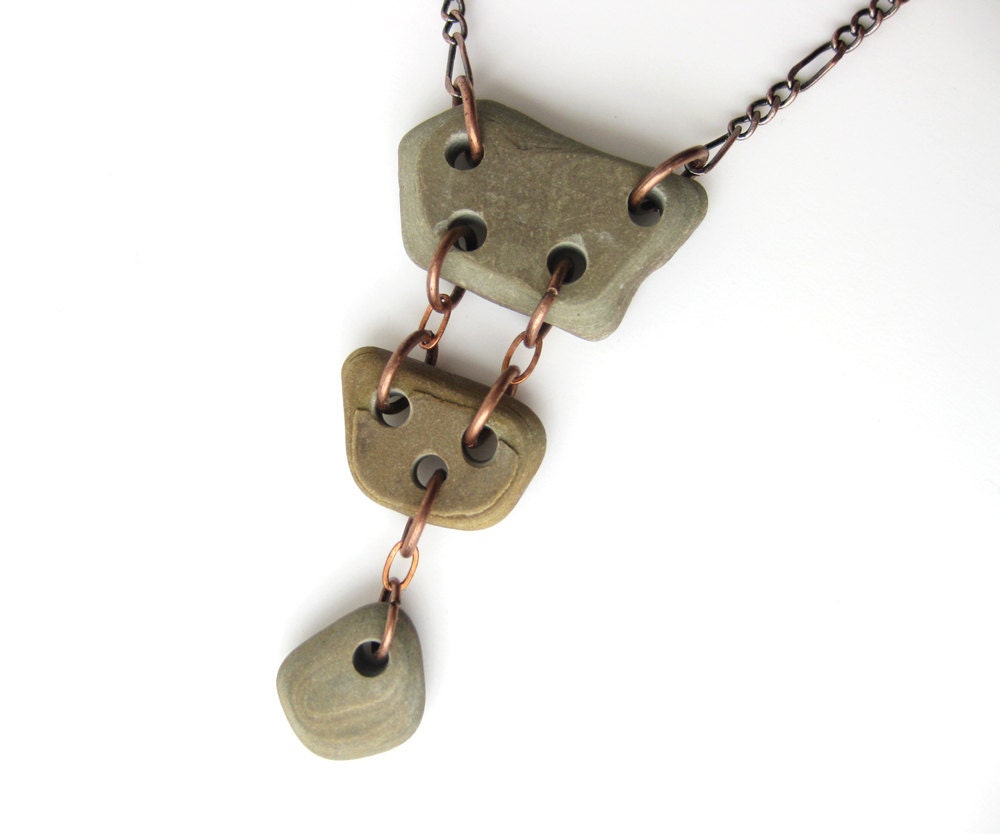 River rock jewelry - natural stone necklace - Cairn Rock Collection Necklace, 8