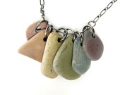 Rainbow stone necklace.  Natural stone jewelry handmade by Jenny Hoople. "Rainbow Rocks Necklace"  499