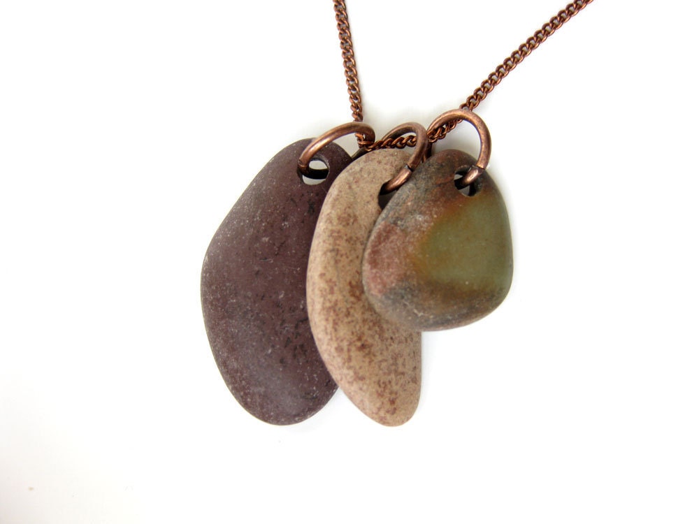 Natural jewelry - rustic stone necklace - Vineyard- 530