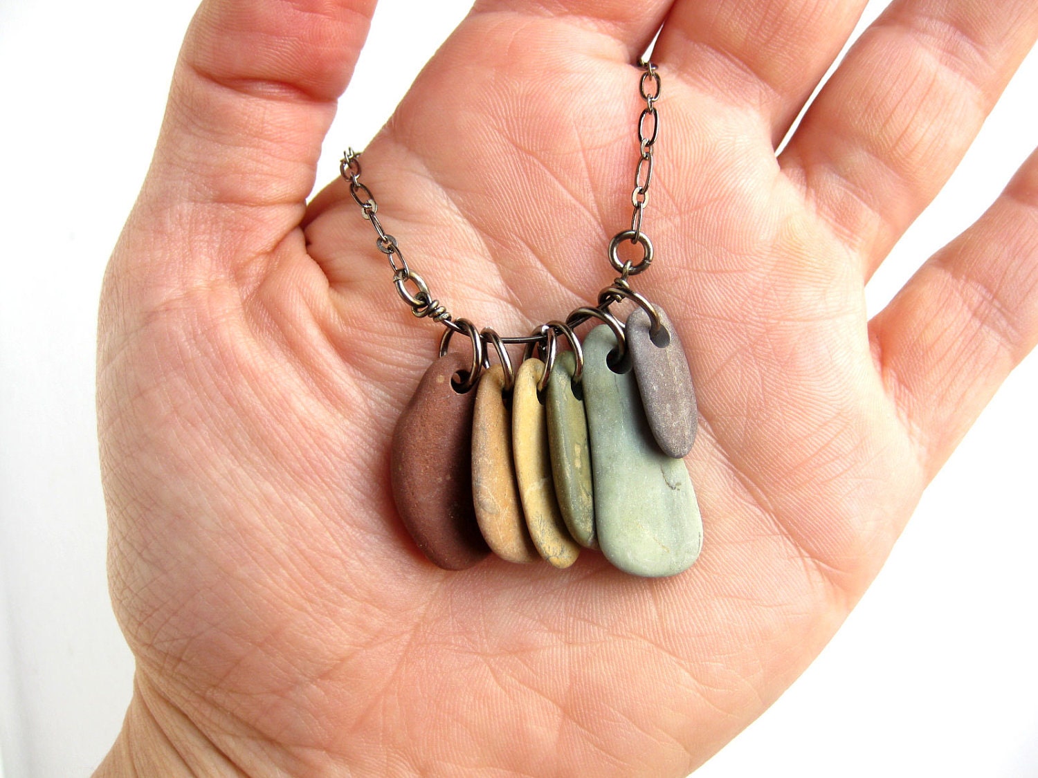 RESERVED for Patsy - Natural jewelry - rainbow necklace - Rainbow Rocks - 726