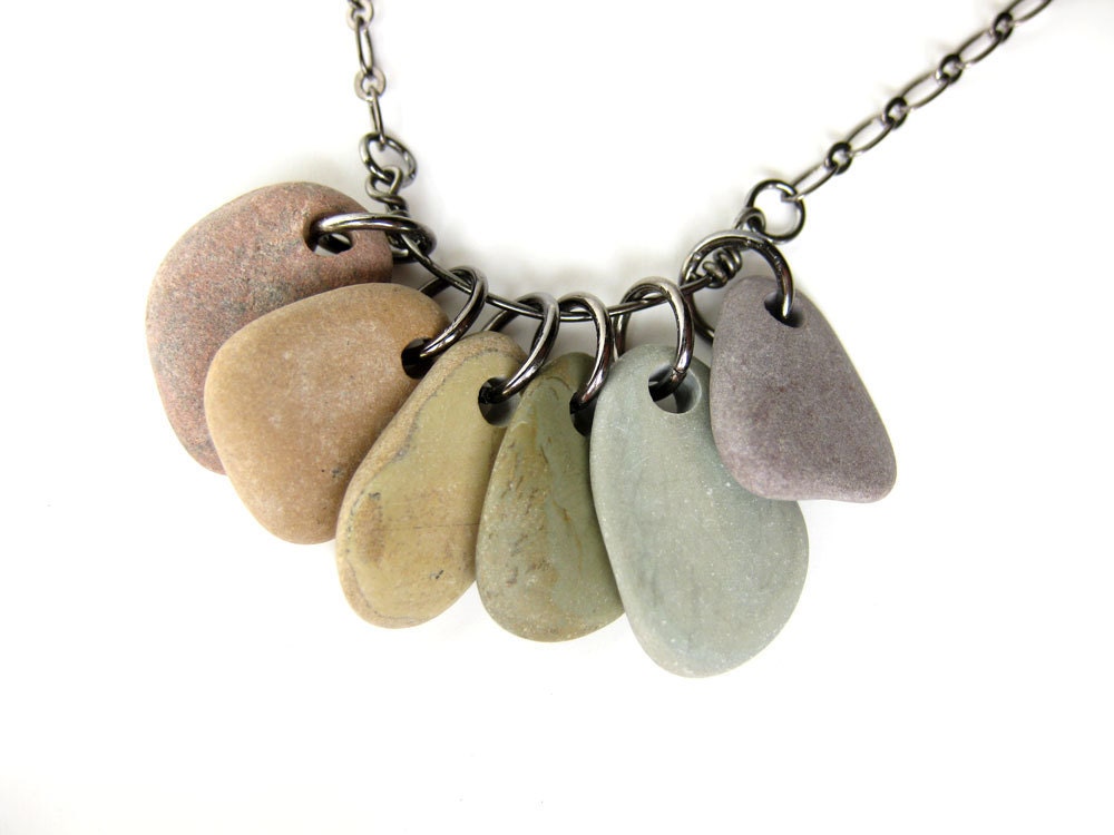 Natural jewelry - rainbow rock necklace - Rock Collections, Rainbow - 495
