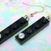 Geek Chic Earrings with LEGO (r) Plates and Swarovski Crystals - Black