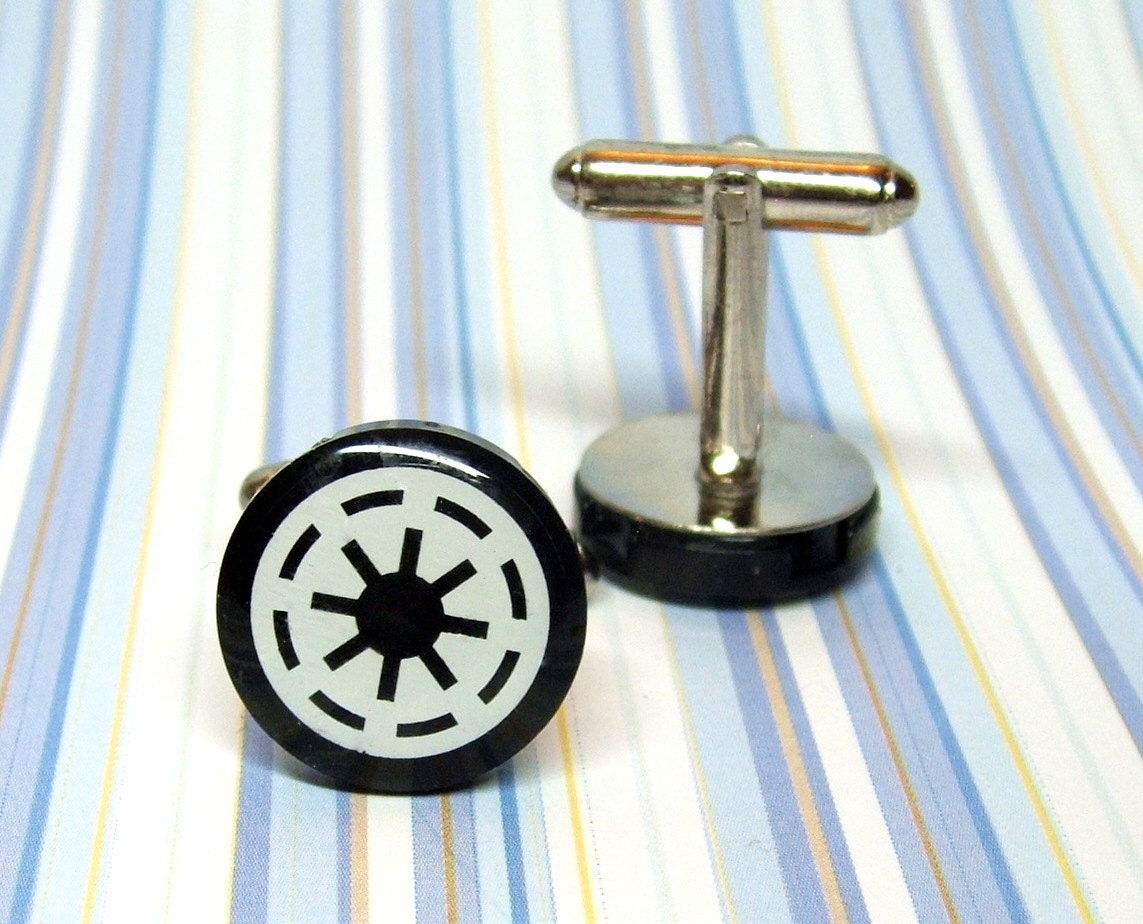 Star Wars Cufflinks, Galactic Roundels made from LEGO (r) Pieces