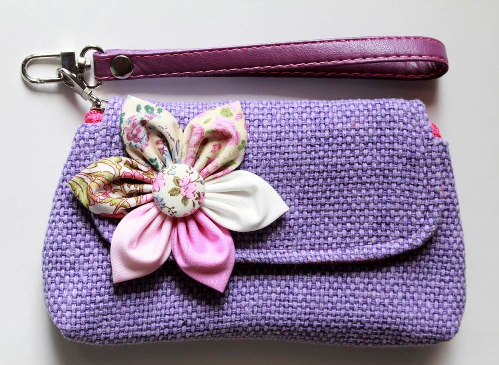 Purple wristlet for cell phone coins iPhone PROMOTION Buy 3 Get 1 FREE