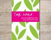 100 High Quality Business Cards - Display Cards - Earring Cards - Modern Leafs Flag - No. 130