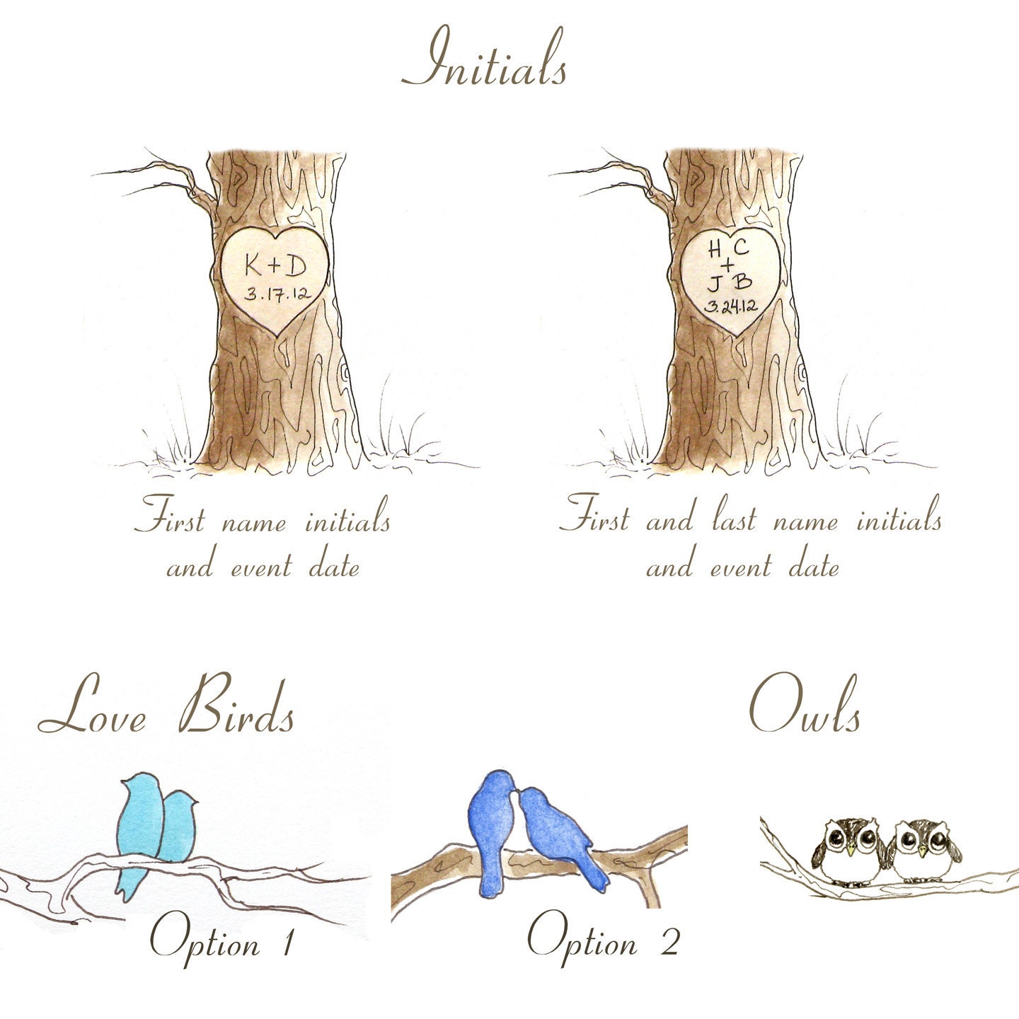 LARGE Wedding Guest Book Tree 24 x 18  Customizable ORIGINAL Watercolor Painting Thumbprint Tree up to 225 guests