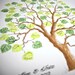 Wedding Tree Guest Book MEDIUM Family Tree 16 x 20 Original Watercolor Painting with PRESTAMPED LEAVES