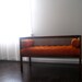 Vintage Retro Orange Upholstered Bench