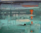 Daily Painting, Abstract Seascape, "the Sea", 6x8,