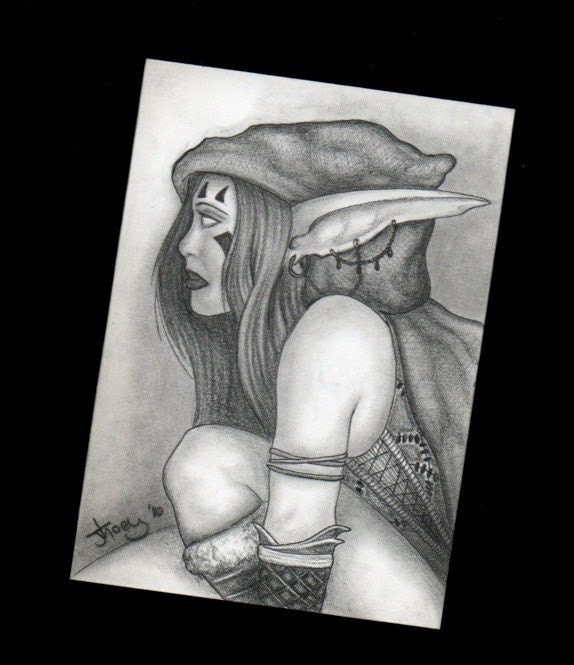ACEO original elf drawing illustration