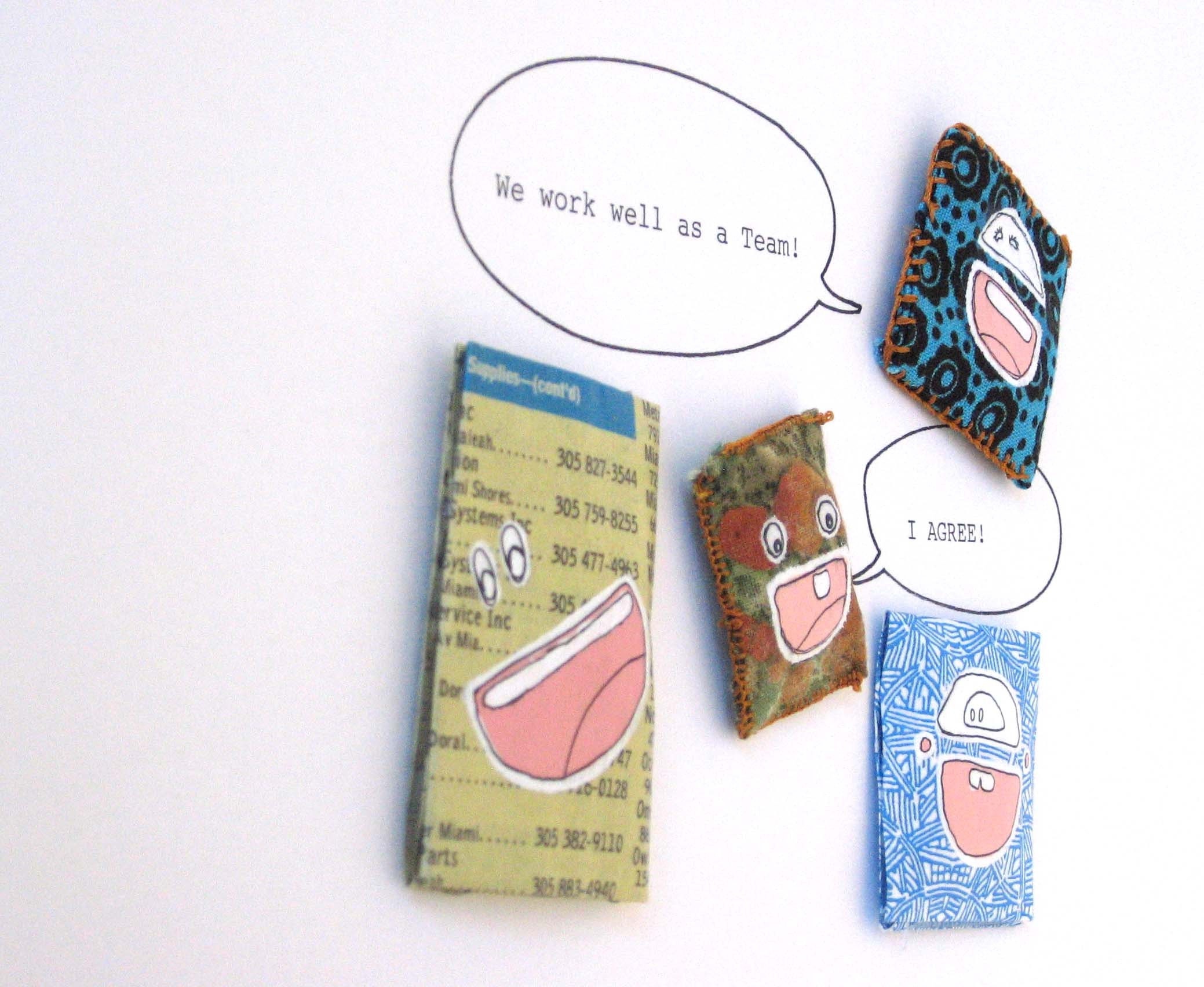 1/2 OFF SALE - Double Date Magnets, Set of 4