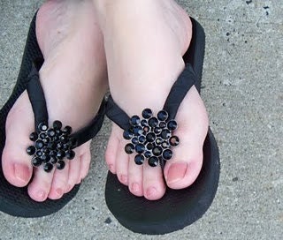 Rhinestone Flip Flops Bling Buckle Bubbles Silver and Black Mom Girl Boutique Ribbon Flip Flops choose your ribbon color