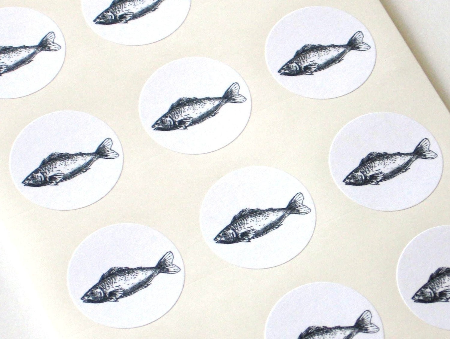 Fish Stickers One Inch Round Seals