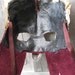 British Helm masquerade mask with brown leather, teabags and vintage spoon for men