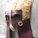 British Helm masquerade mask with brown leather, teabags and vintage spoon for men