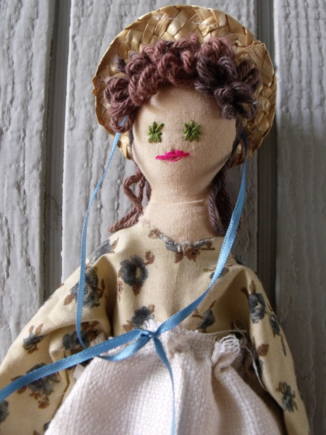 Sarah Jane - Girl Folk Art Primitive Rag Doll