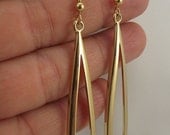 Long Gold Teardrop Earrings, Gold Earrings
