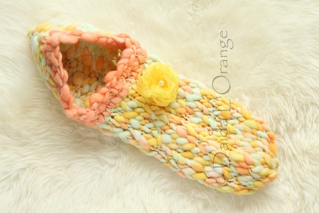 OOAK Newborn Reversible Hooded Cocoon with Removable Organza Flower Blossom - Coral Honeydew Sunshine - Inspired by Nature Collection