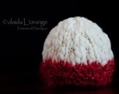 Limited Edition - Luxe Newborn Textured Dual-Tone Beanie Hat - Crimson Snow Berries - Winter Collection