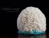 Limited Edition - Luxe Newborn Textured  Beanie Hat - Aqua Ivory - Winter Collection