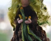 Needle felted Waldorf  Forward Spring Maiden- standing doll-soft sculpture--needle felt by Daria LvovskyMade to custom order