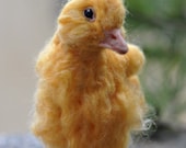 Needle Felted Animals Yellow Easter Duckling- Spring nature table-Soft Sculpture/Made to custom order