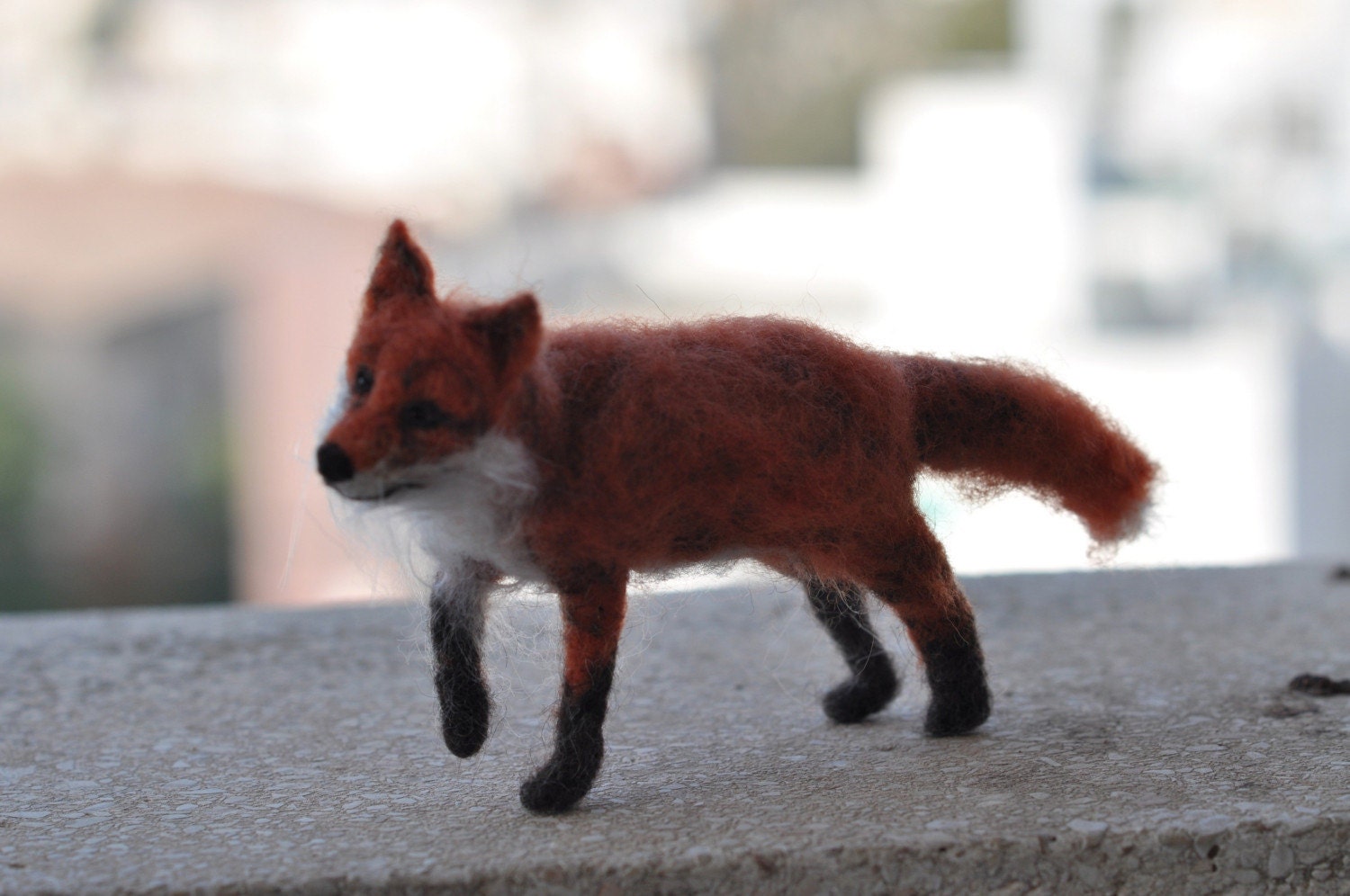 Needle Felted Wool Animals- fox--needle felt by Daria Lvovsky- made for custom orders