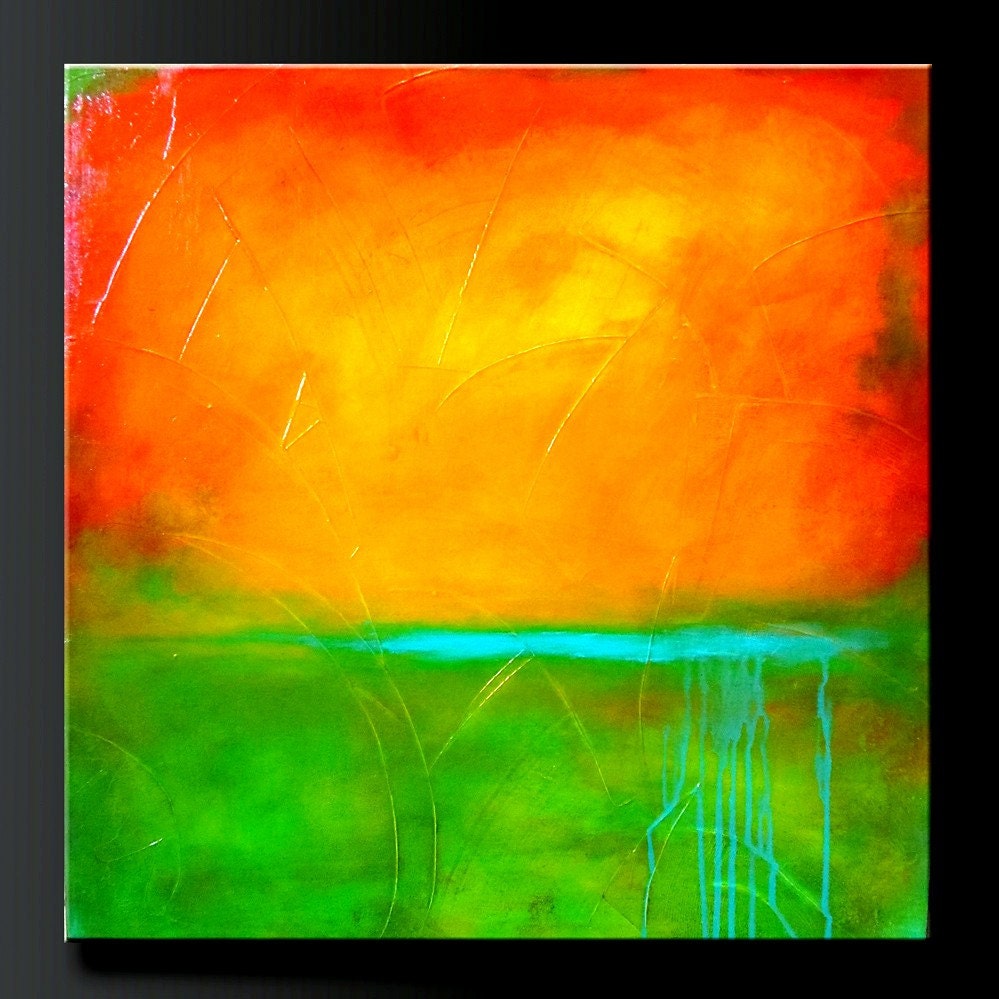 Mandarin - 24 x 24 - Acrylic Abstract Painting - Highly Textured