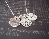 Hand Stamped personalized THREE DISC NECKLACE sterling silver necklace