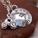 Hand stamped PRINCESS & CARRIAGE CHARM necklace sterling silver
