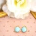 Sale Round pale turquoise Aqua Blue post earrings - clips or studs