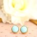 Sale Round pale turquoise Aqua Blue post earrings - clips or studs