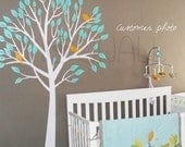 Art Wall Sticker Wall Decal Tree Decal  - Garden Tree with Birds Nursery Decal( Large) - 056