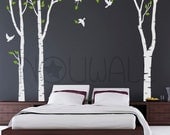 Art Tree Wall Sticker Wall Decals Tree Decal  New forest Trees  - 101in set of 3 trees