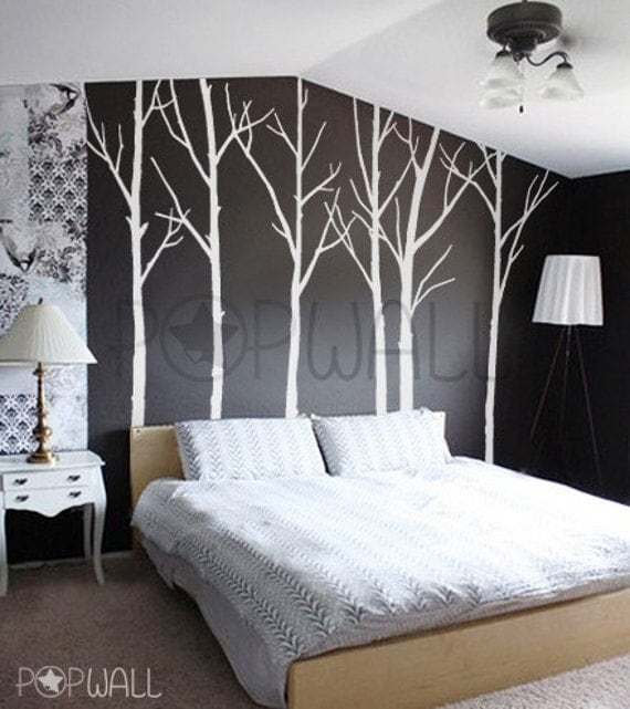 Wall  Stickers on Vinyl Wall Decal Wall Sticker Tree Decal Art   Winter Trees   Set Of 6